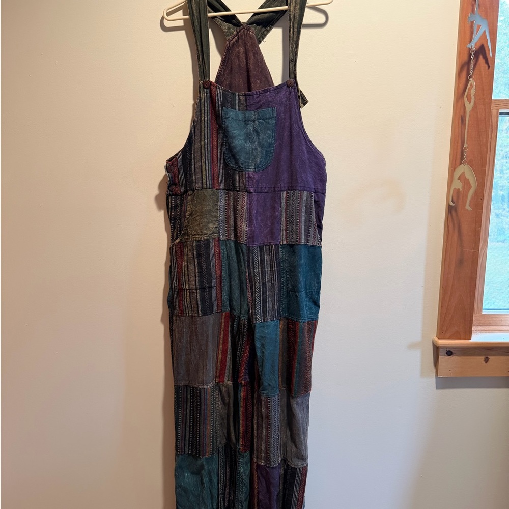 Jayli Multicolor Patchwork Overalls